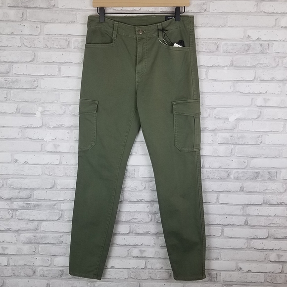 NWOT VINCE Army Green Stretch Twill Skinny Cargo Pants - Picture 2 of 13